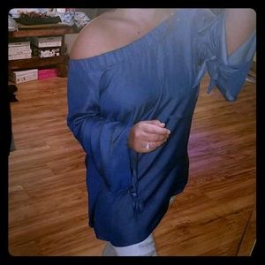 Denim off shoulder Top
